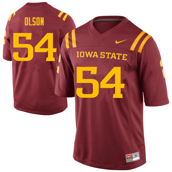 Iowa State Cyclones Men's #54 Collin Olson Nike NCAA Authentic Cardinal College Stitched Football Jersey OG42C36CX